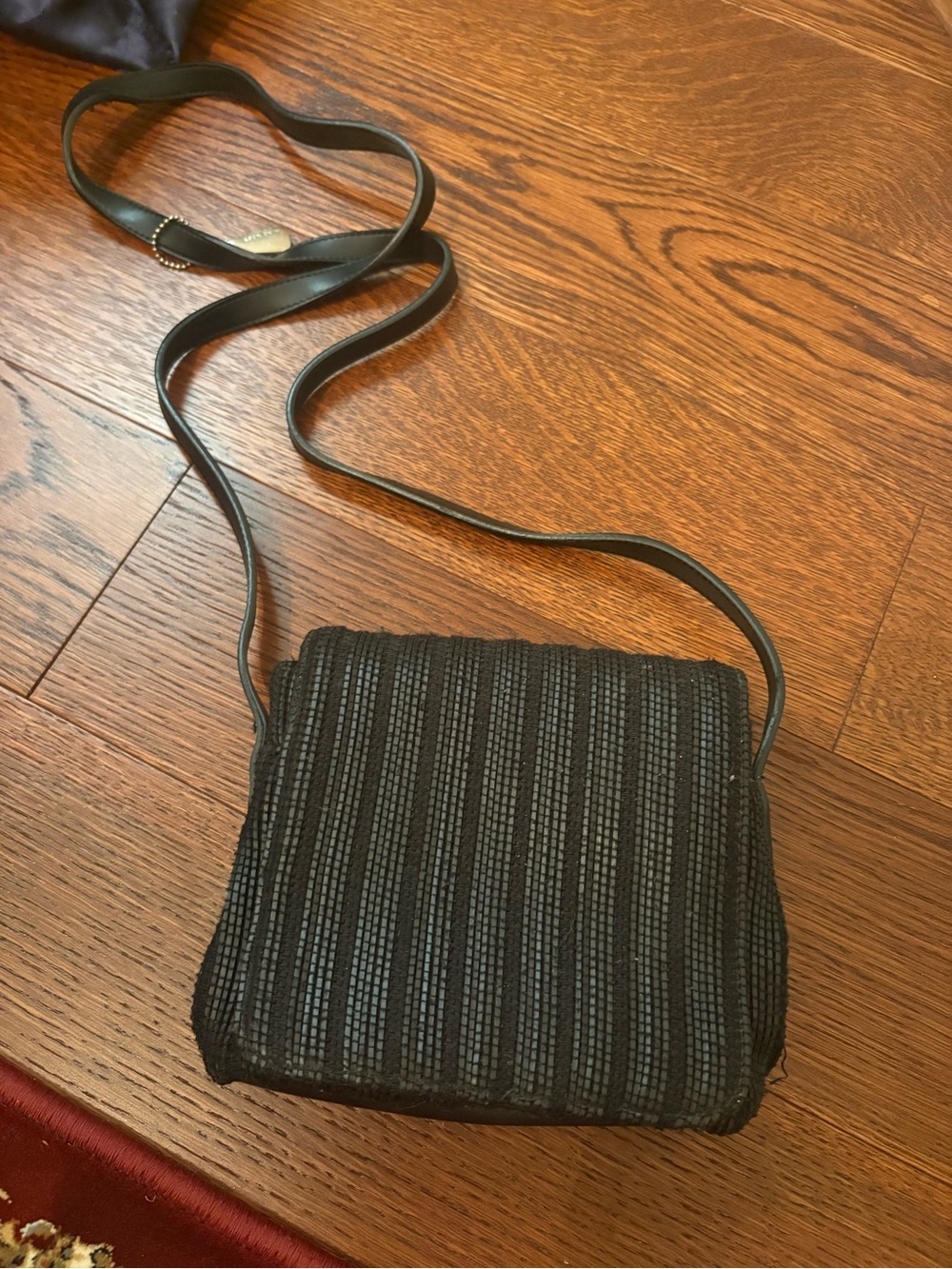 Nine West Black Textured Crossbody Shoulder Bag